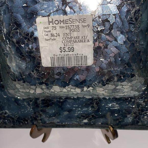 Metallic mercury glass crackle decorative plate and burnished brass planter - Picture 5 of 11